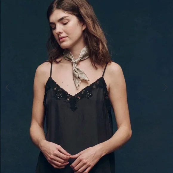 THE GREAT. Black Lace Detail midi dress - Picture 5 of 13